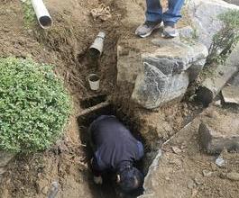 덕이동미니포크레인 터파기 배관공사작업