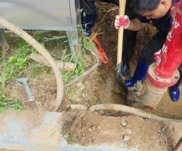 고양시 백석동미니포크레인 소화전교체터파기 카드결제한 실